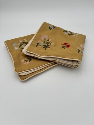 West Elm Emma Chamberlain Floral Pillow Cover s~ 20  Sq. ~ Mustard ~ Pair