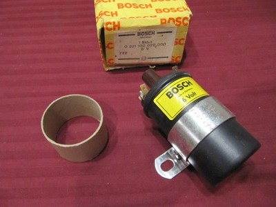 NOS German Bosch 6 Volt Black Coil   VW Volkswagen 356 Porsche 0 221 100 025