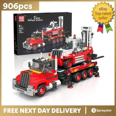🇬🇧 Mould King 24079 Forklift And Transport Truck Building Blocks Model 906pcs
