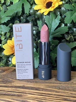 BITE Beauty POWER MOVE Soft Matte Lipstick ~Praline~ Full Size 0.14 oz RARE NIB