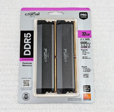 Crucial Pro OC 32GB Kit2x16 DDR5-6000 U - 32 GB (CP2K16G60C36U5B