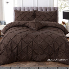 Pintuck Duvet Cover Set Cosy Pinch Pleat Bedding Quilt Covers Hotel Quality UK