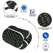 6180Lbs Breaking Strength Bull Rope 1/2"  200' Double Braid Polyester Rope