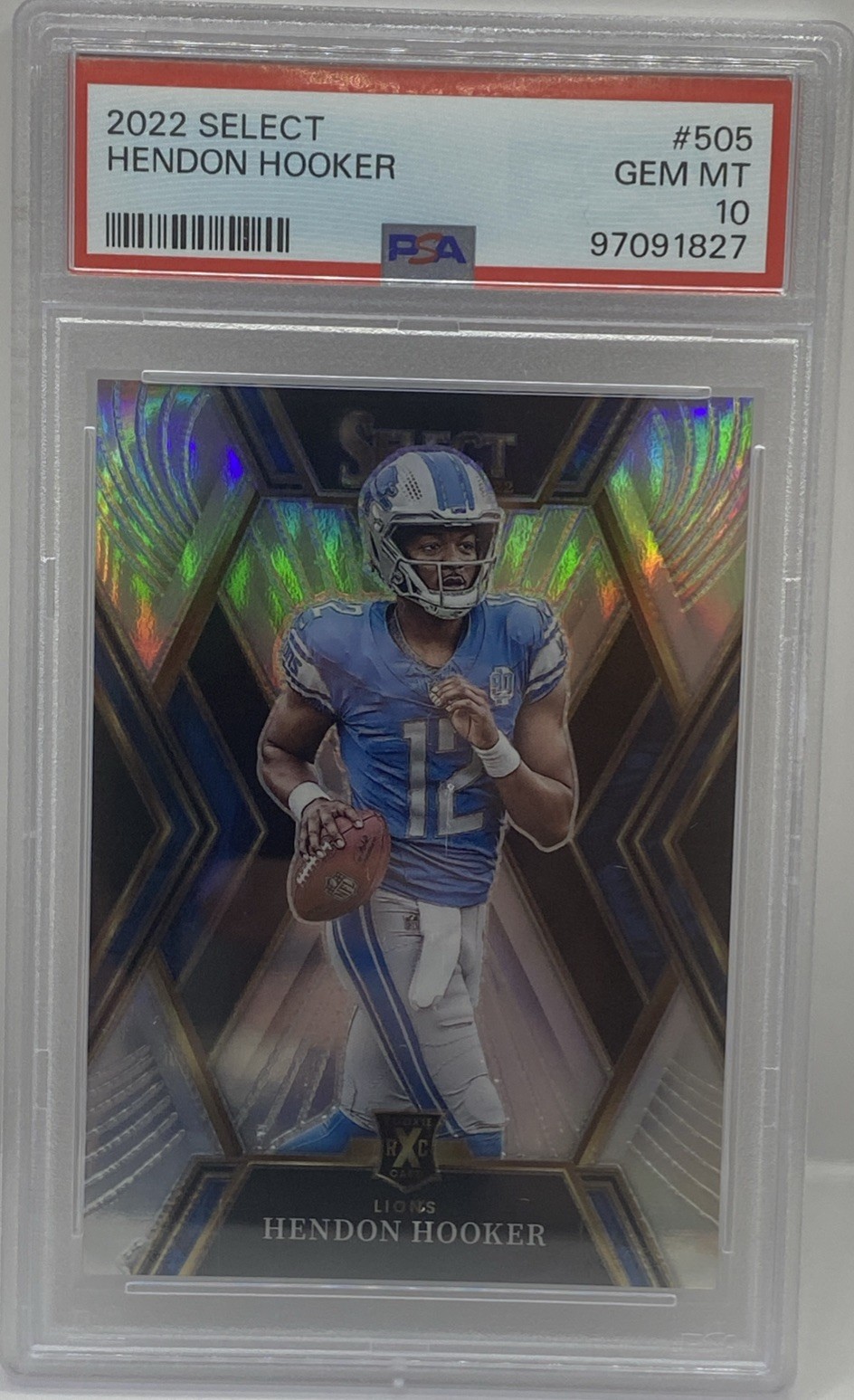 2022 Select Hendon Hooker Silver Prizm RC Rookie XRC #505 Lions PSA 10