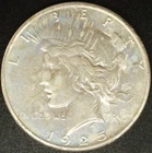 1925 Peace Silver Dollar Coin - Light Blue Toning starting XF to AU
