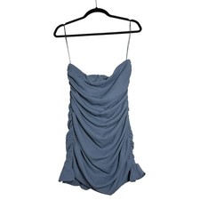 Urban Outfitters Ruched Minidress Sleeveless Blue Size Large NWT Lined