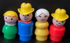 Vintage Fisher Price Little People Farm Family Figures Dad Mom Boy Girl Farmer
