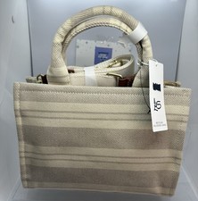 Marks & Spencer New Neutral Canvas Striped Bag Hand Bag