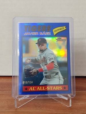 2026 Topps Heritage #107 Javier Báez Chrome Blue Refractors #/150
