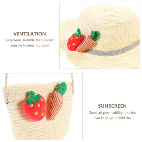Straw Sun Hat Set Baby Child Kids Sun-Shading Children Protection - Picture 9 of 12