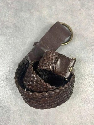 Vintage Gürtel Leder geflochten Messingschnalle Maison 123 Paris 36\38 75cm