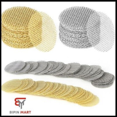 100 Stainless Steel Pipe Screens 1/2 Inch Metal Filters for Smoking Pipes