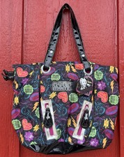 Vintage Disney Hannah Montana Graphic All Over Print Tote Handles Pink Lined Y2K