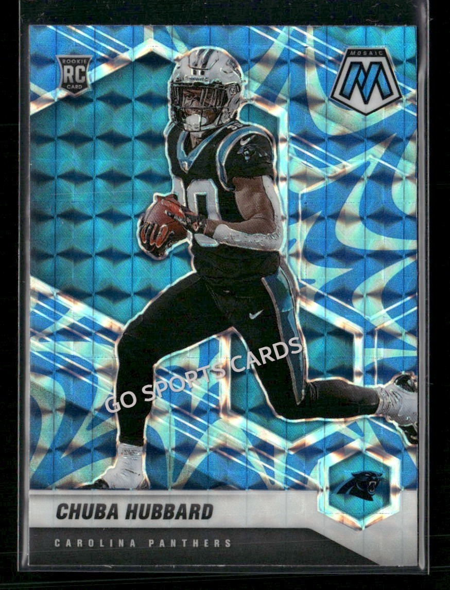 2021 Panini Mosaic Reactive Blue Mosaic Prizm  Chuba Hubbard #325 RC Rookie