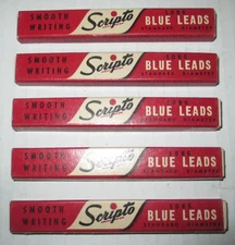 Vtg Lot of 5 SCRIPTO Mechanical Pencil Leads Blue E-710 Standard Dia 0.046    A4