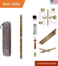 Elegant C Key Bitter Bamboo Dizi Flute Set with Free Accessories for Beginners