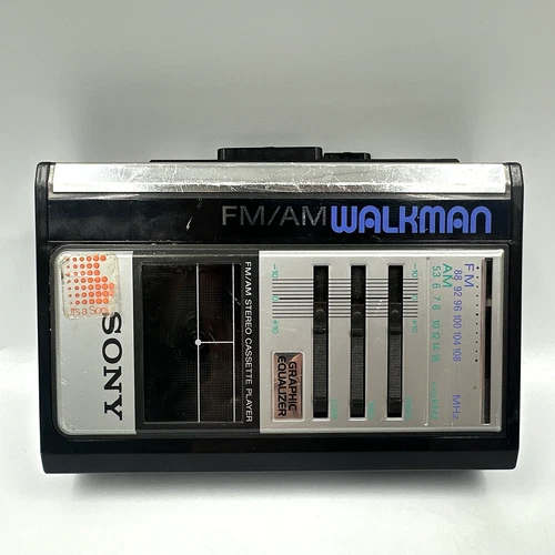 Vtg Sony Walkman WM-F43 AM/FM Cassette Tape Player Powers On Radio Works No Spin