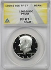 1969-S 50C ANACS PR 67 DCAM Kennedy Half Dollar 40% Silver