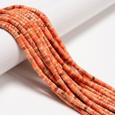 Orange Sea Sediment Jasper Heishi Disc Beads Size 2x4mm 15.5'' per Strand