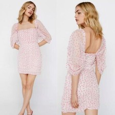 NWT Nasty Gal Recycled Tulle Heart Print Mini Dress