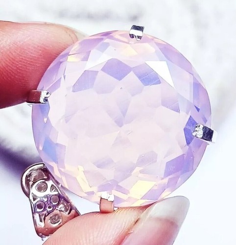 Natural 95.85 Ct Bi-Color Opal 925 Solid Silver Pendant Round Loose Gemstone - Picture 4 of 6