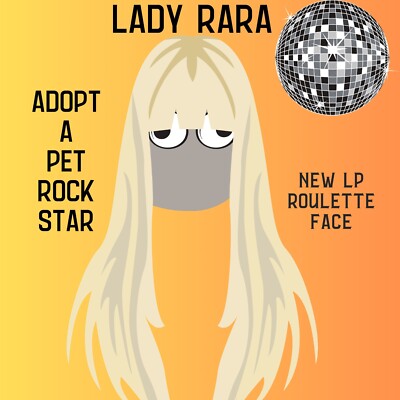 Adoptable Pet Rock Stars TM, Lady Rara,  Handmade Lady Gaga Parody, Music Art