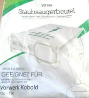 6X Vorwerk Kobold Geeignet FüR 135 136 Filter Staubsaugerbeutel Vlies QualitäT