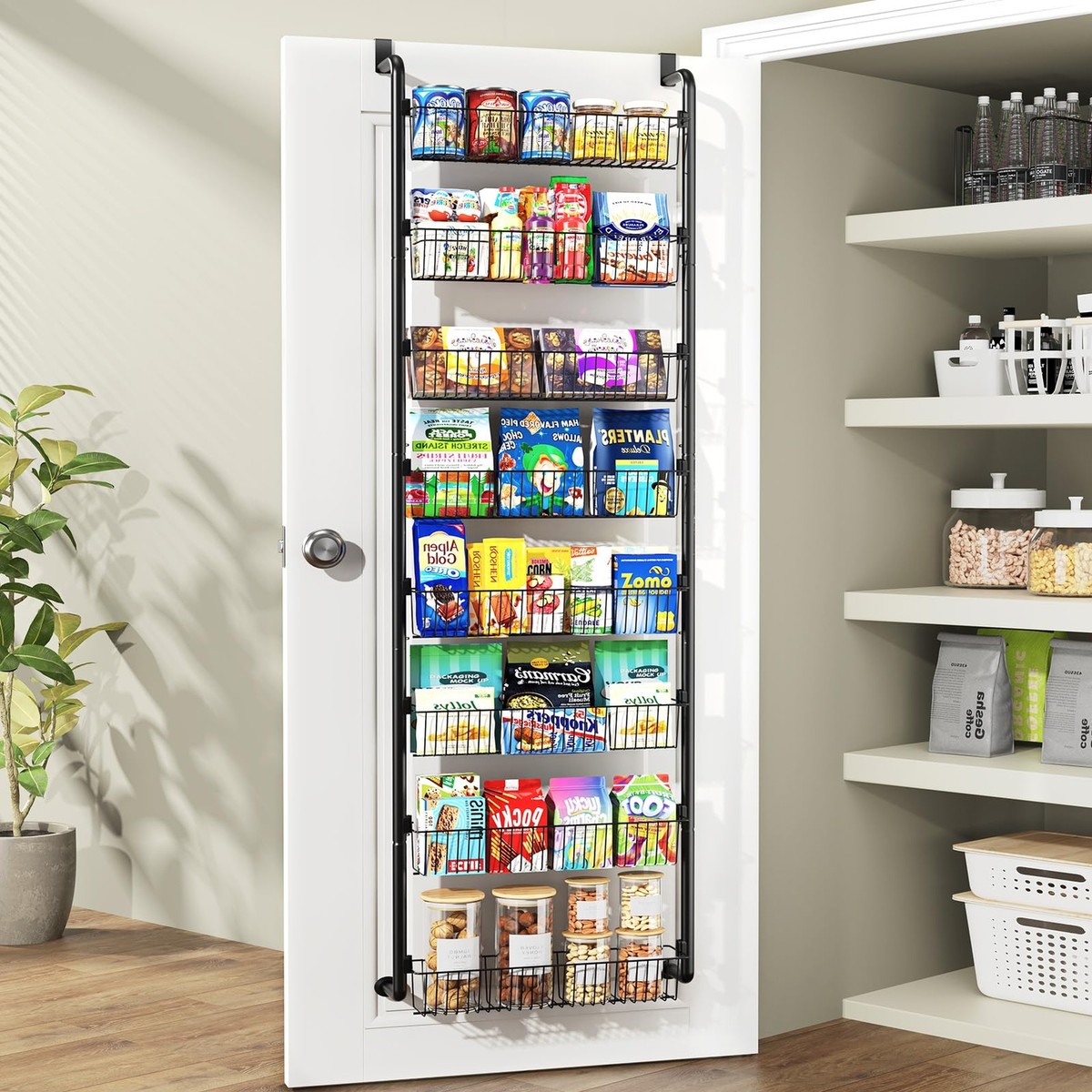 Kitchen Cabinet Door Storage Organiser Over The Door Pantry Organizer  8-Tier ,Cabinet Door Over The Door, image size:1200x1200