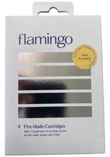 Flamingo Women's Razor Blade Refills - 5-Blade Refill Cartridges - 8 Pack