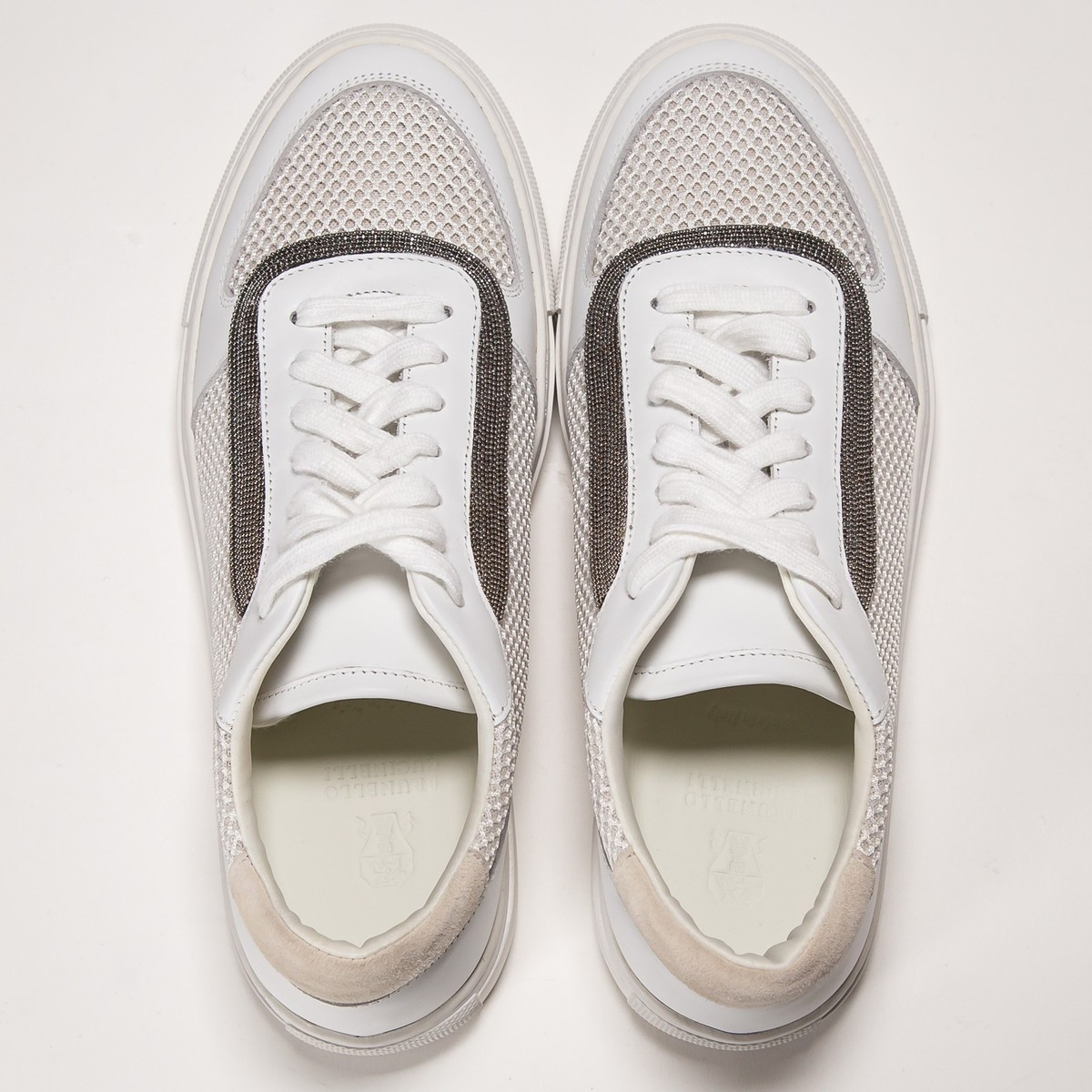 スニーカー BRUNELLO CUCINELLI Women Sneakers MZ35G2650 C9588 WHITE Brunello Cucinelli Women Sneakers White Leather Low Top Lace