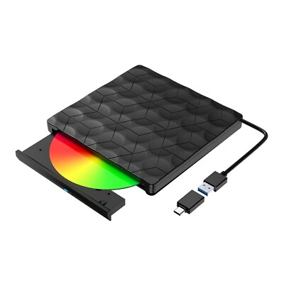 External DVD Drive Laufwerk USB 3.0 CD DVD RW Burner für Laptop Notebook Schwarz