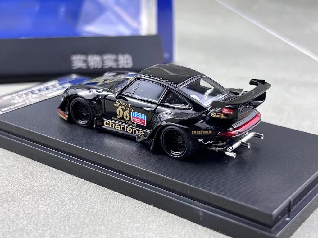 SW 1:64 Black RWB 911 Charlene Racing Sports Model Diecast