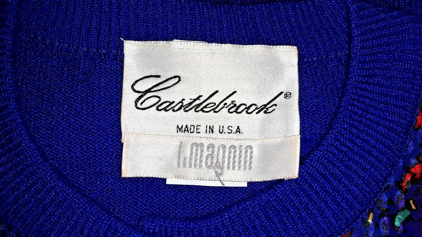 Vtg Castlebrook Royal Blue Patchwork Button Up Lo… - image 5