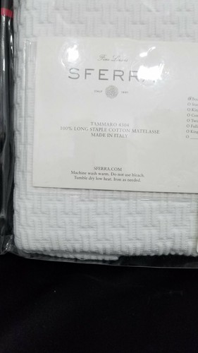 Sferra White Boduoir Sham Tammaro Matelasse Cotton Made in Italy New - Picture 5 of 5