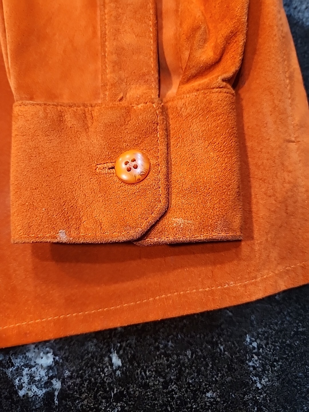 MLC Orange Leather Jacket Button Down - image 6