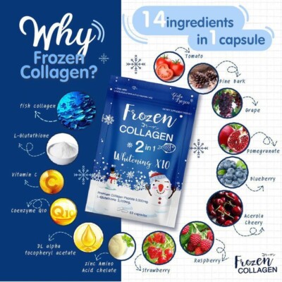 Complément Frozen Collagen + L-Glutathione - Détox Et Soutien Immunitaire, Authentique 2 En 1