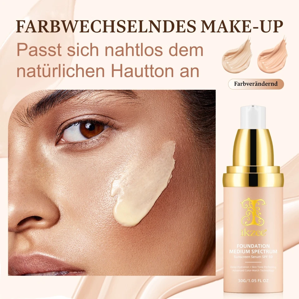 SPF 50 Sonnenschutz Sonnencreme  Foundation Gesicht UV-Schutz Anti-Aging Serum - Bild 4 von 4