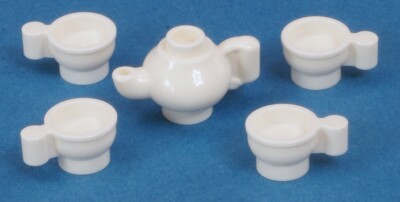 LEGO - Teeservice weiß / 1 Kanne 4 Tassen / Kaffeeservice  23986 38014 NEUWARE