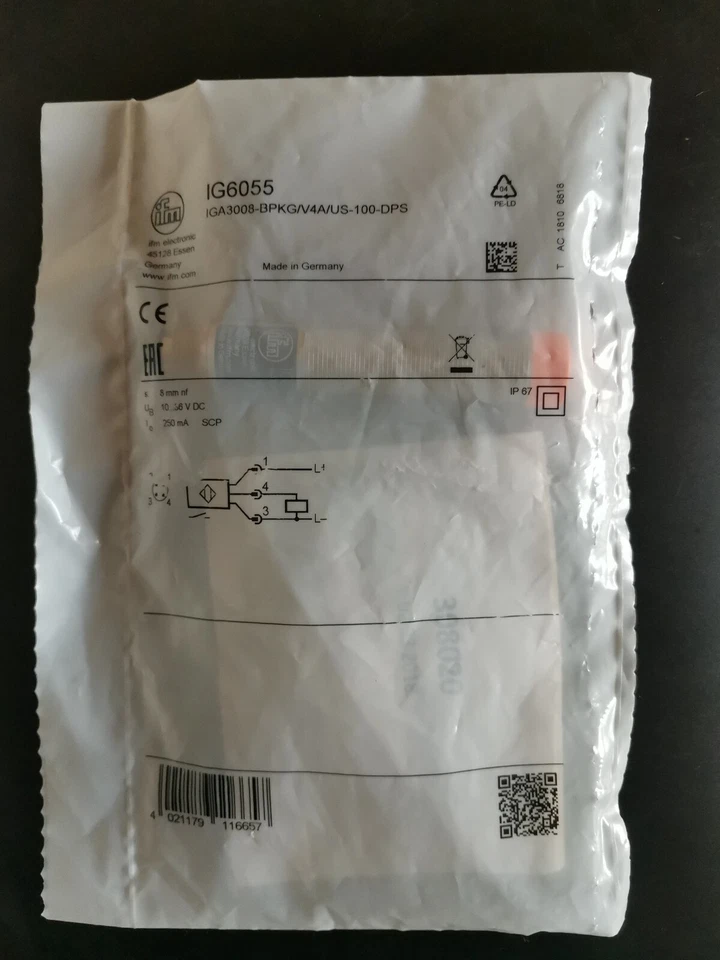 ifm efector100 IG6055 IGA3008-BPKG/V4A/US-100-DPS Induktiver Sensor -OVP- - Image 2 of 2