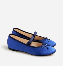 J  Crew Zoe Mary Jane Satin Ballet Flat NIB Size 8 BT898