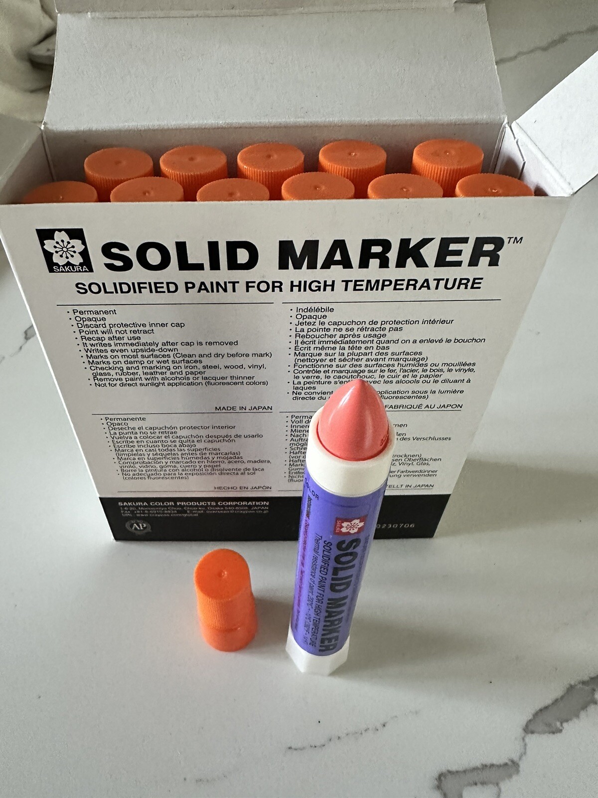 Sakura Orange Solid Paint Marker  12 Pc Set Dozen Twist Up XSC Regular Barrel
