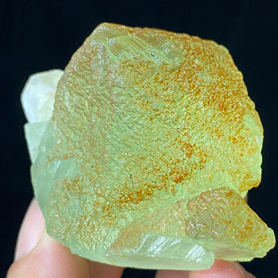 166g Translucent Green Pyramid Fluorite & White Quartz Mineral Specimen
