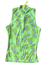 J. CREW Womens' Lobster Green Sleeveless Swim Shirt Rash Guard Size Small