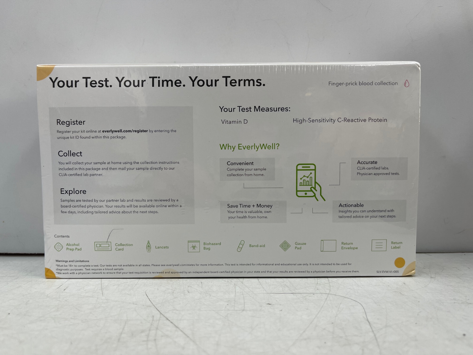 Everlywell Vitamin D + Inflammation Test atHome Collection Kit