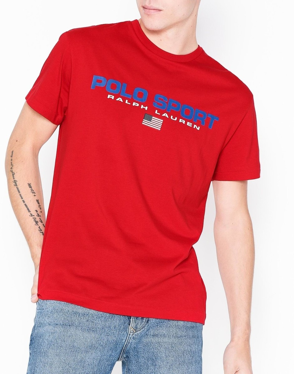 Genuine Polo Sport Ralph Lauren Classic Fit Mens T Shirt Red UK