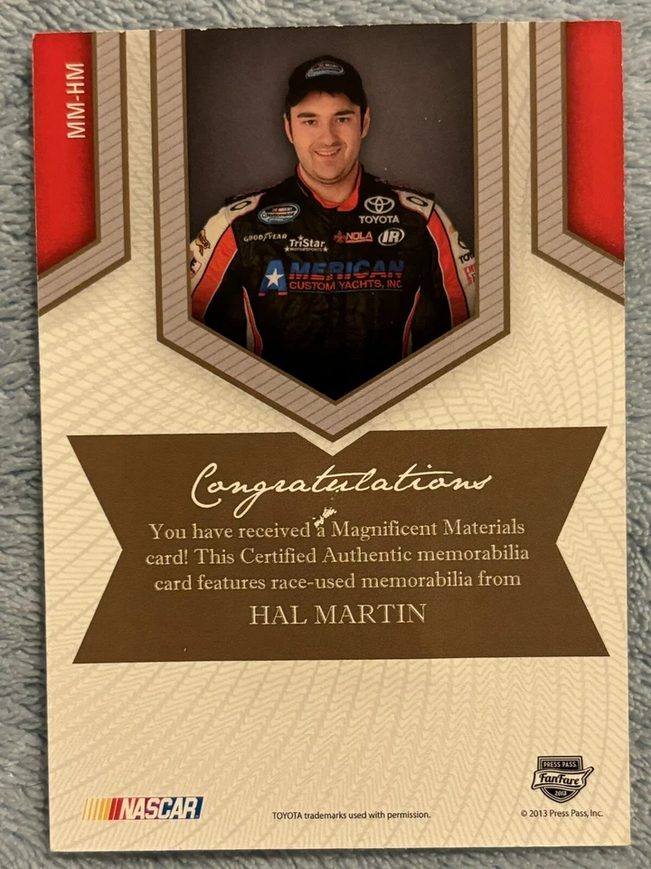 2013 Press Pass Fanfare Hal Martin Magnificent Materials 138/199 - Image 3 of 3
