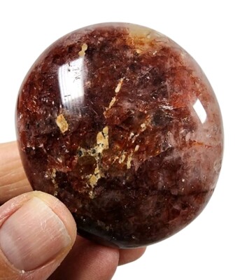 Hematite Quartz Crystal Polished Pebble Madagascar 83.8 grams.