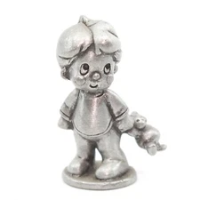 Boy Holding a Teddy Bear - Hudson 1" PEWTER Miniature Figurine