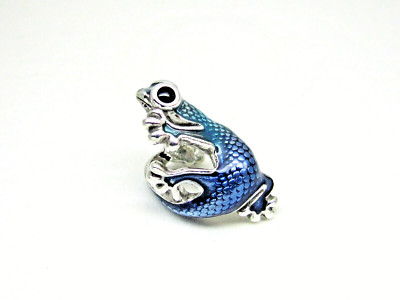 Authentic Pandora #792701C01 Metallic Blue Gecko Charm