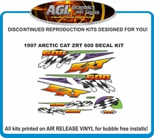 1997 ARCTIC CAT ZRT 600 Replacement  Decal Kit with Dash and Tunnel    Graphics